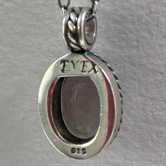 EXEX Smoky Quartz Cushion Pendant Sterling Silver Chain Necklace - Picture 6 of 6